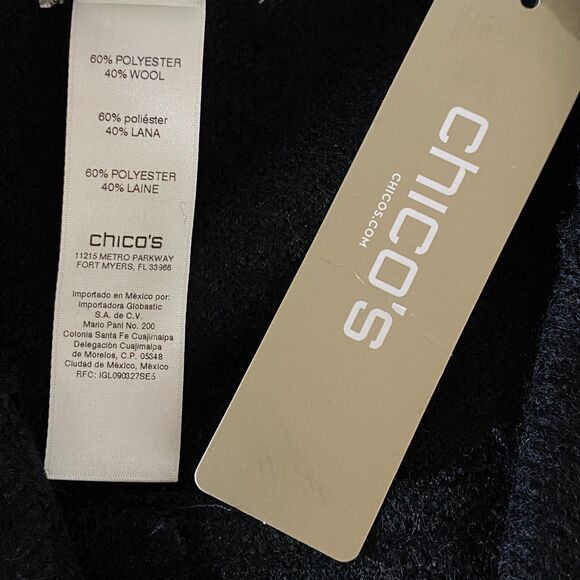 New Chico's Boiled Wool Jacket Women's Size Small Petite (Chico's 0) - Picture 4 of 6